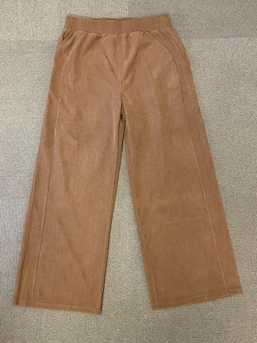 Halara High Waisted Corduroy Straight Leg Baggy Pants Chestnut Brown Size Large